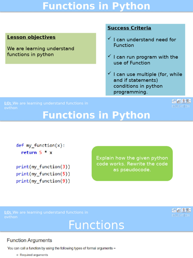 Understanding Functions in Python | PDF | Numbers | Multiplication