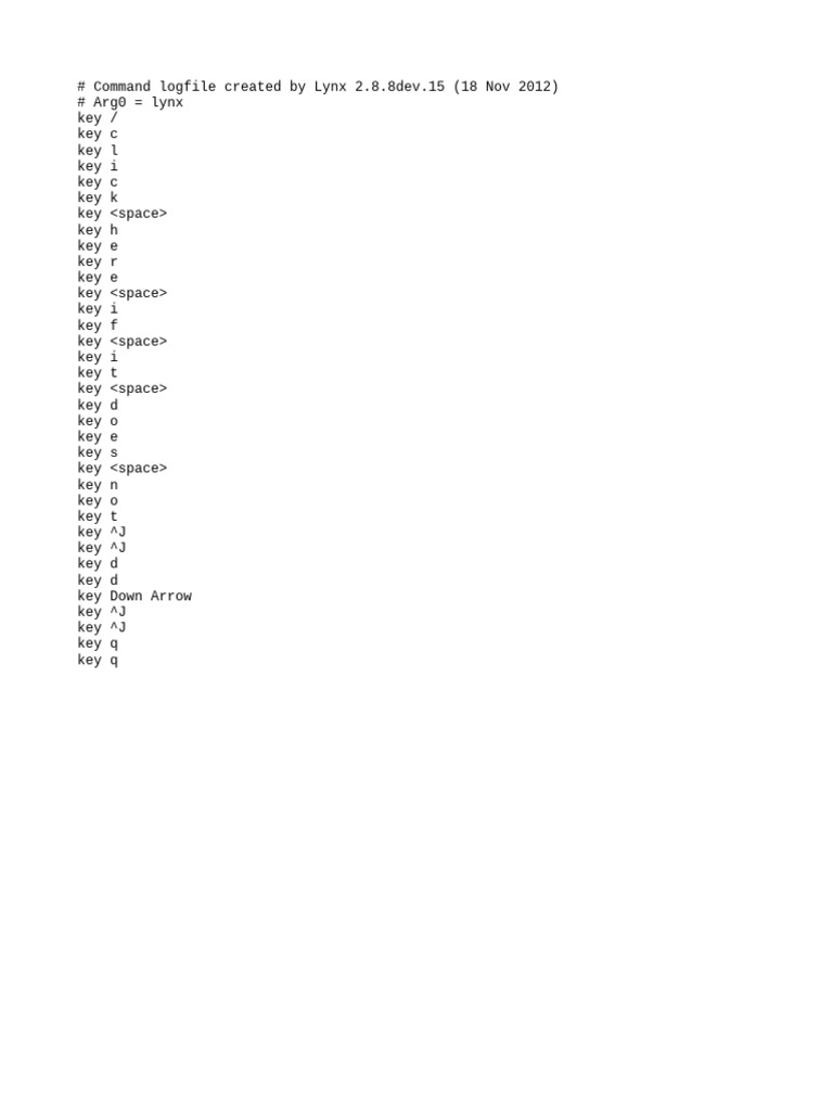 Lynx 2.8.8dev Command Logfile | PDF