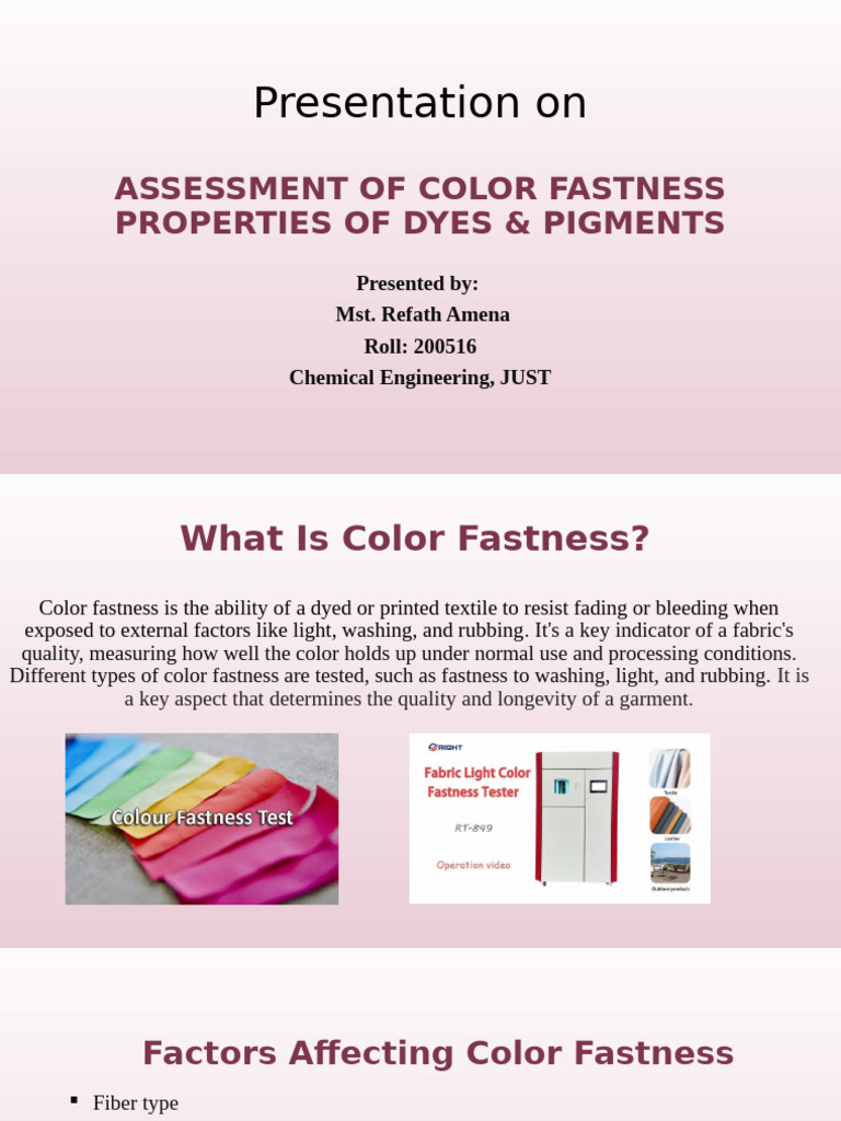 Color Fastness Assessment in Textiles | PDF | Dyeing | Textiles