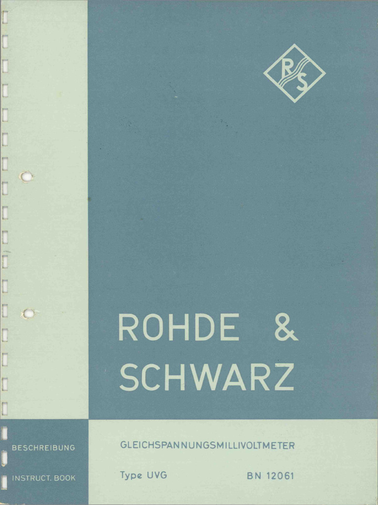 Rs Uvg BN 12061 1964 Handbuch | PDF