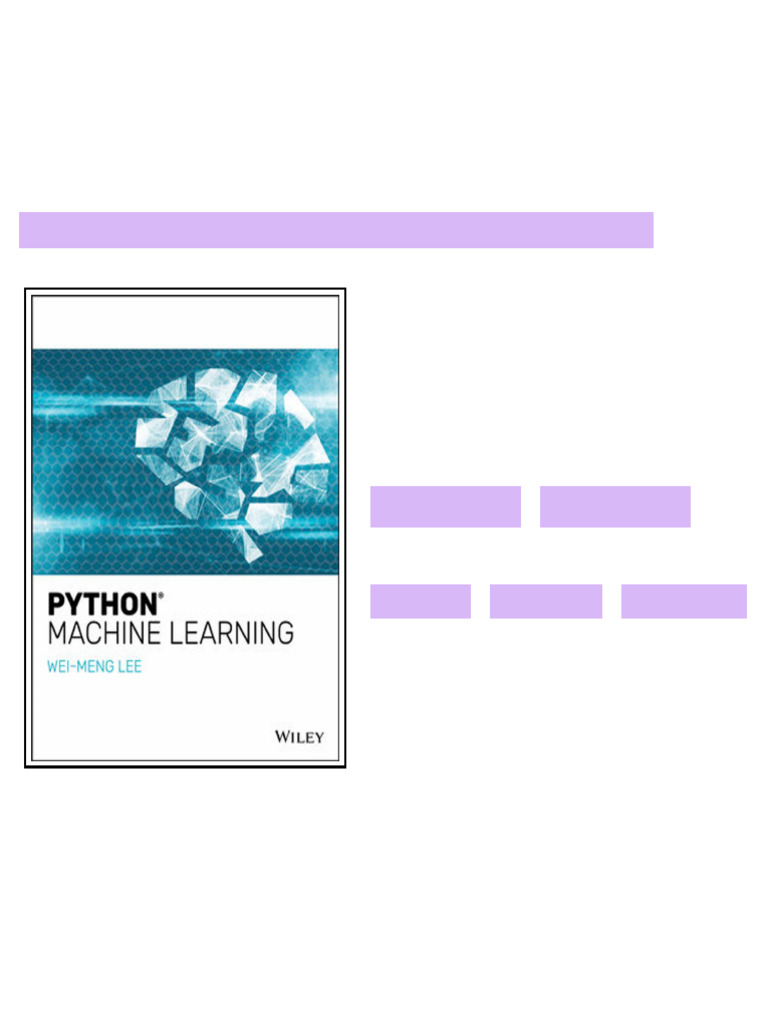 Python Machine Learning 1119545633 available any format | PDF