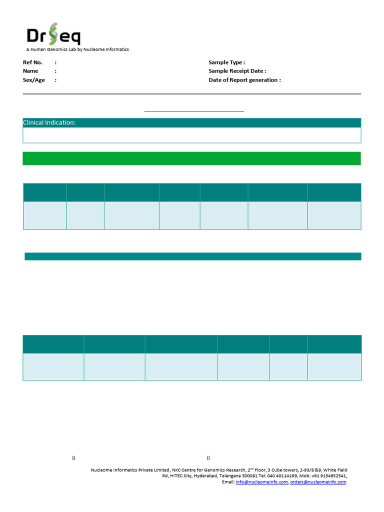 Exome Sequencing Report by Nucleome | PDF | Genomics | Biological ...