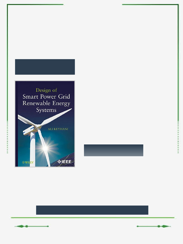 Design of smart power grid renewable energy systems 1st Edition Keyhani ...
