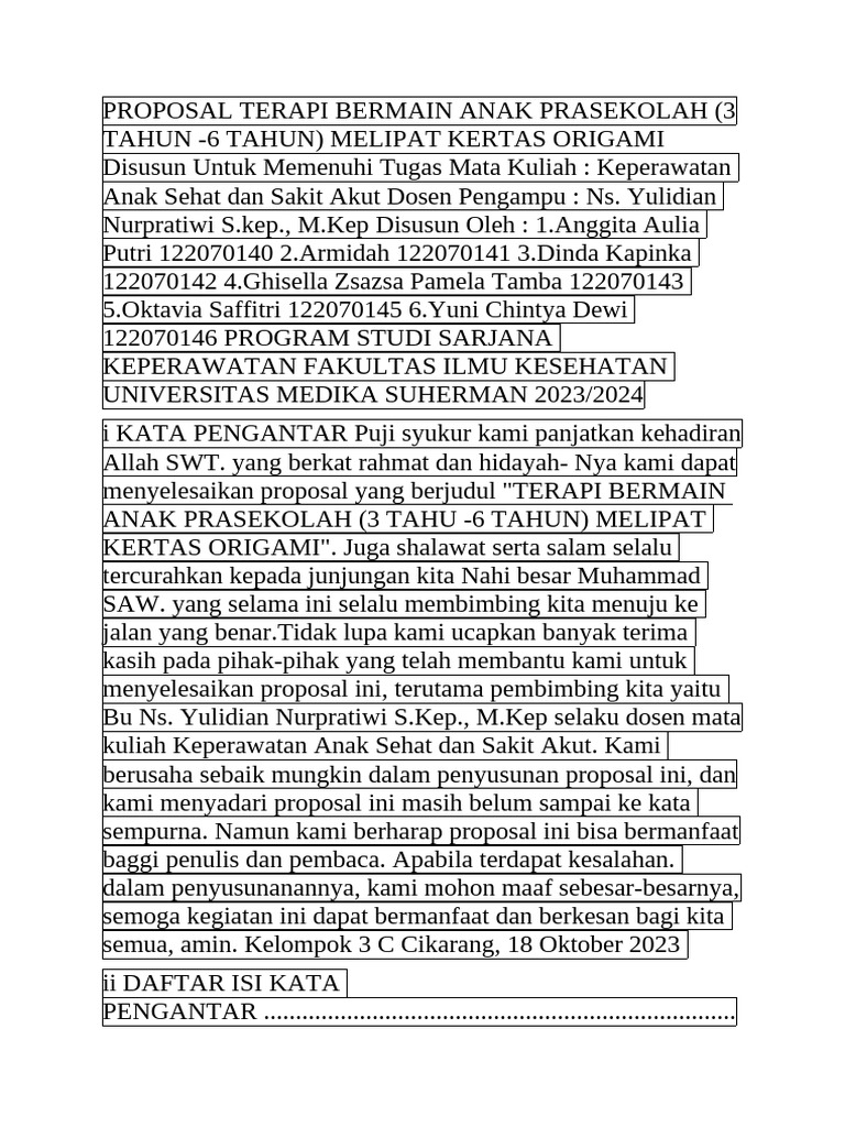 Terapi Bermain Origami untuk Anak Prasekolah | PDF