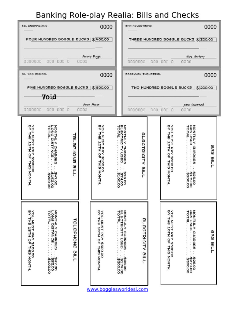 Bills and Checks | PDF