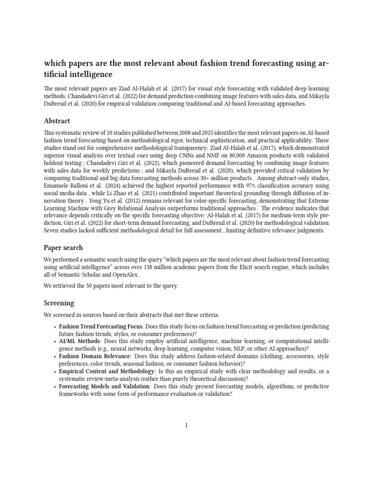 Top AI Papers on Fashion Trend Forecasting | PDF | Machine Learning ...