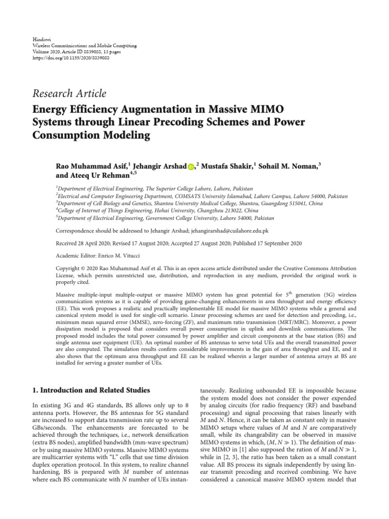 Energy Efficiency in Massive MIMO Systems | PDF | Mimo ...