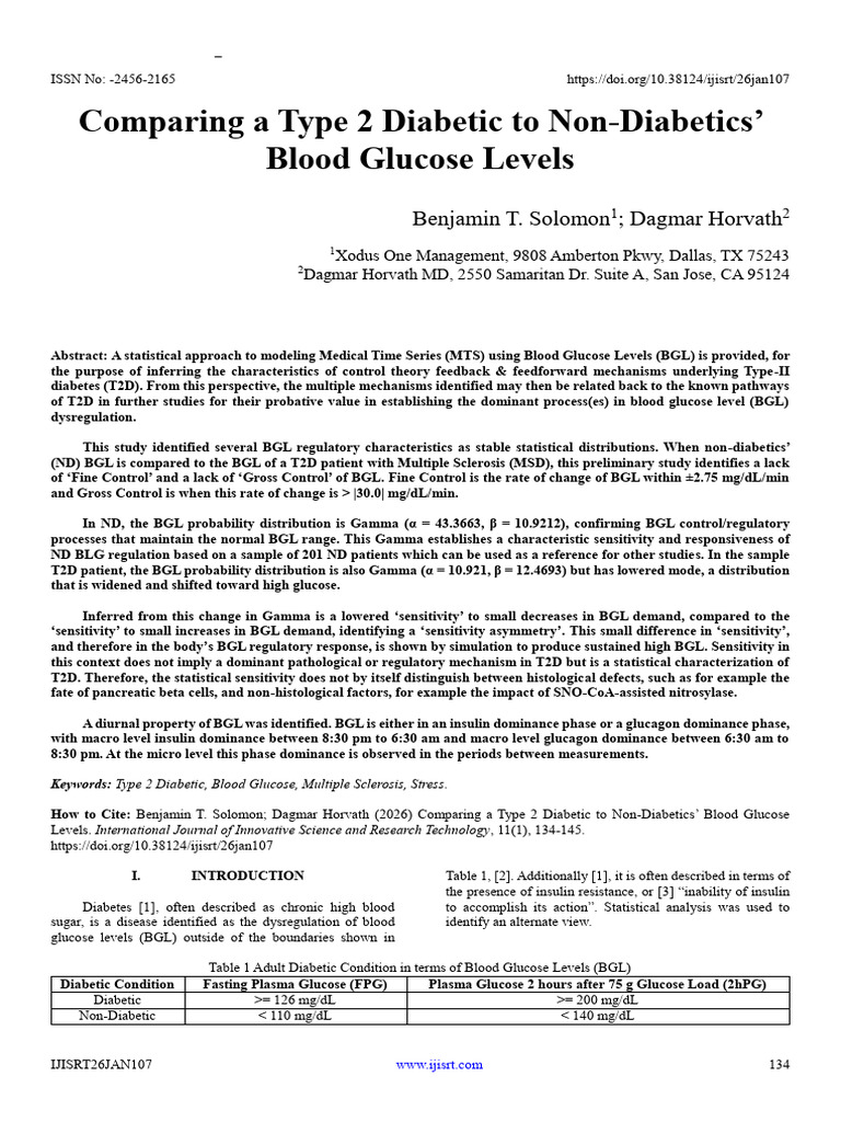 Blood Glucose Levels in Diabetes Study | PDF | Diabetes | Insulin
