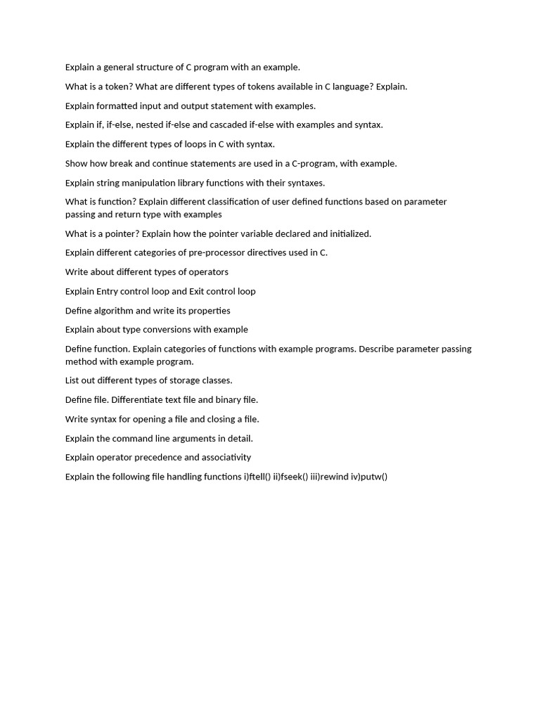 C Programming Concepts and Examples | PDF