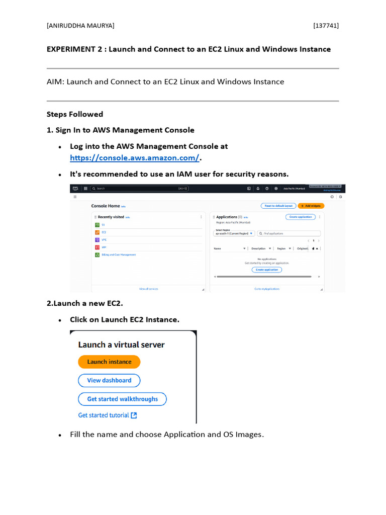 Experiment 2 Aws (1) | PDF