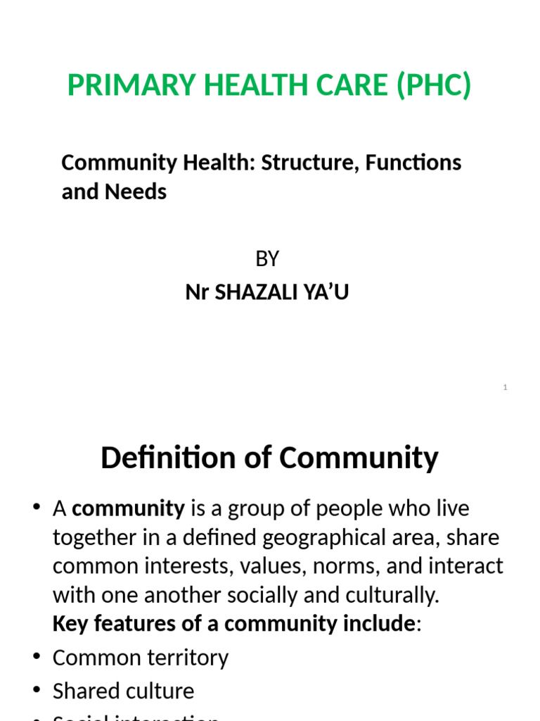 Community Health Structure and Needs Analysis | PDF | Family | Health ...