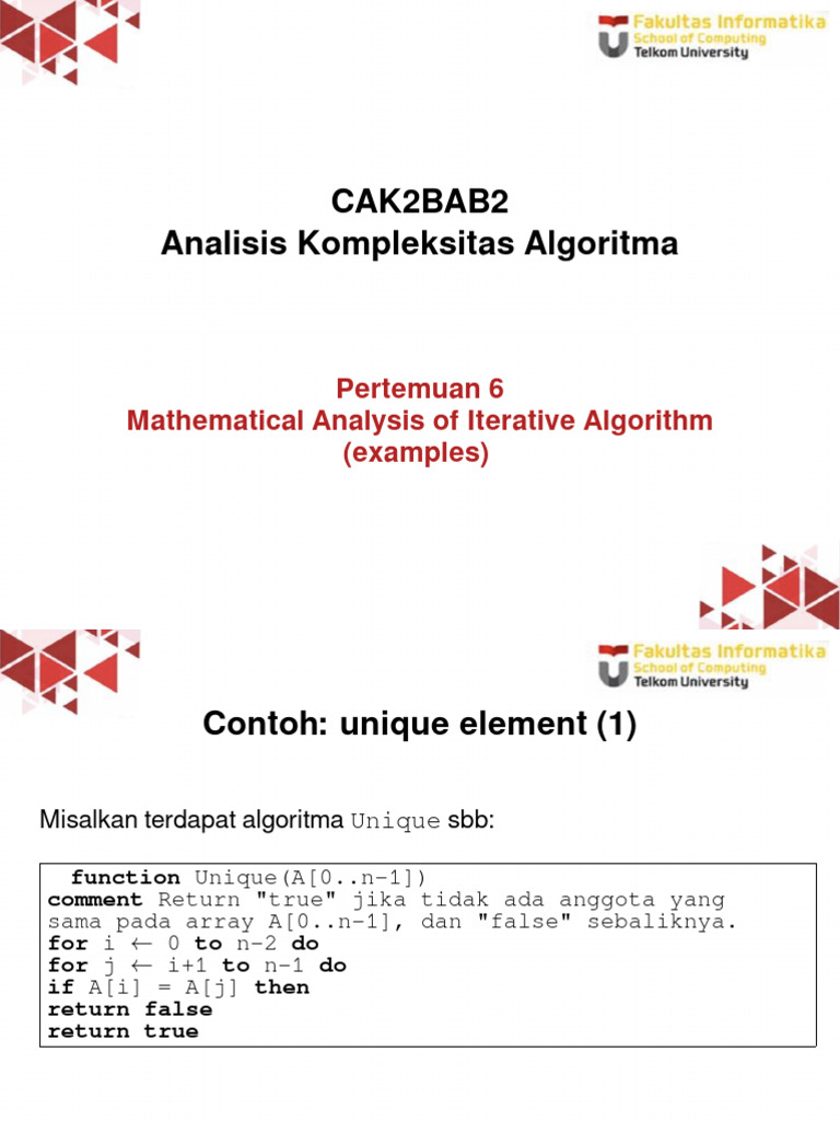 Cak2Bab2 Analisis Kompleksitas Algoritma: Pertemuan 6 Mathematical ...