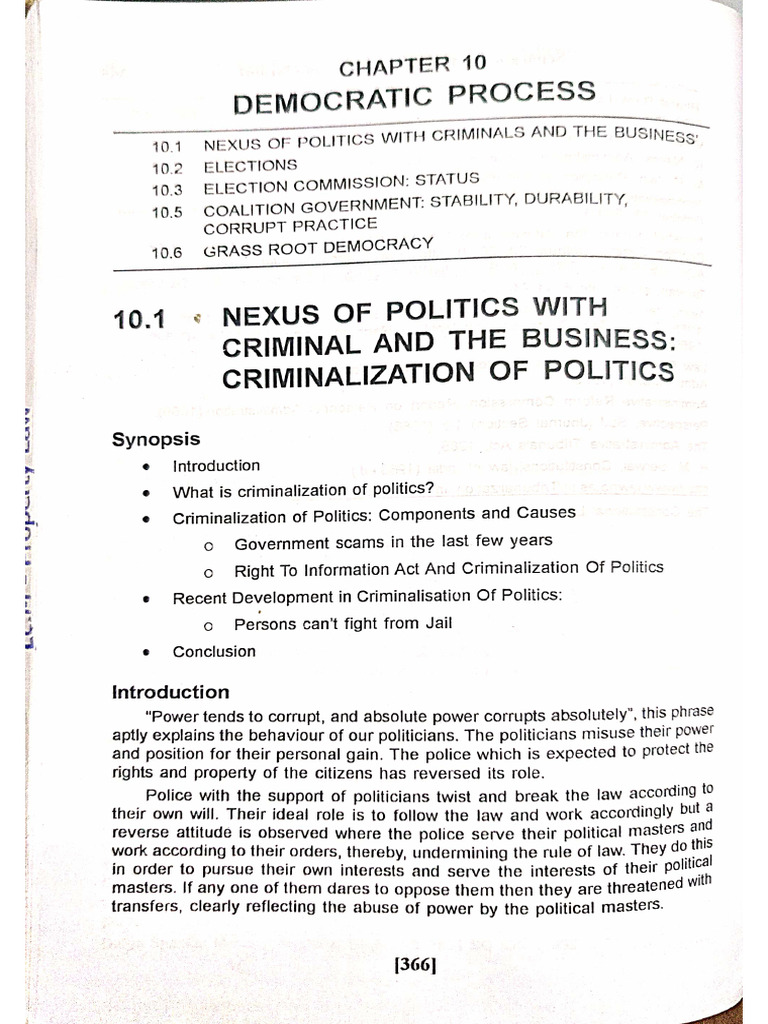 Criminalization of Politics in India | PDF | Elections | Governance