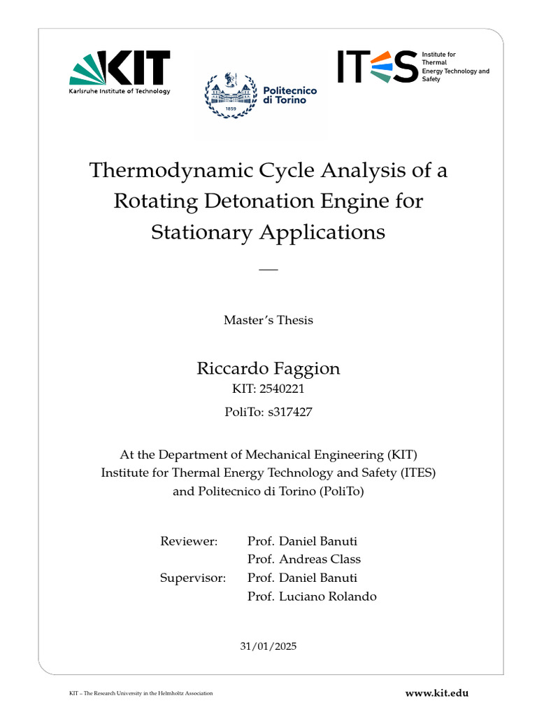 Rotating Detonation Engine Analysis | PDF | Applied And ...