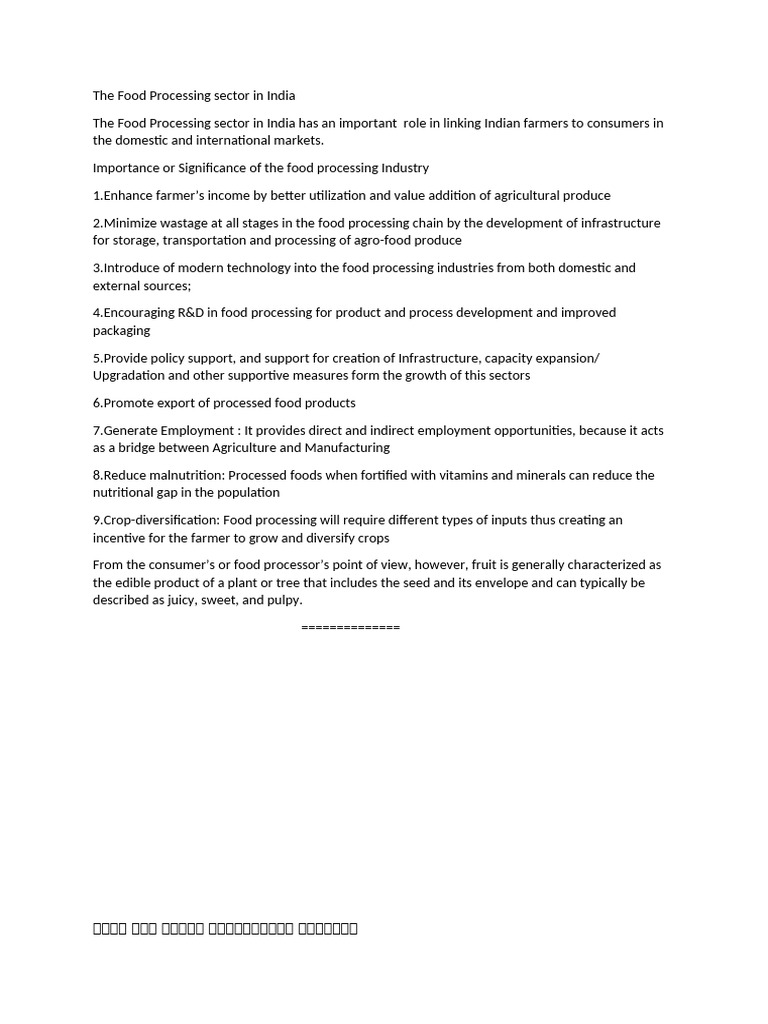 The Food Processing Sector in India m3-4 | PDF