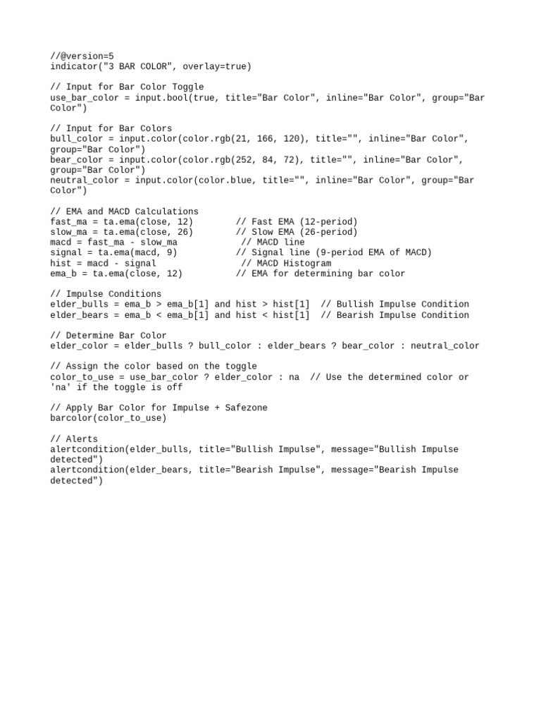 3-Bar Color Indicator Script | PDF