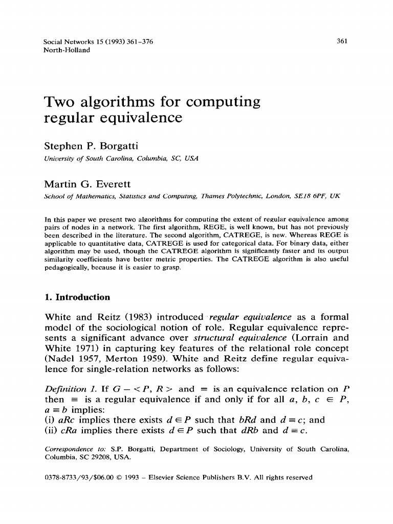 Two Algorithms for Computing Regular Equ | PDF | Vertex (Graph Theory ...