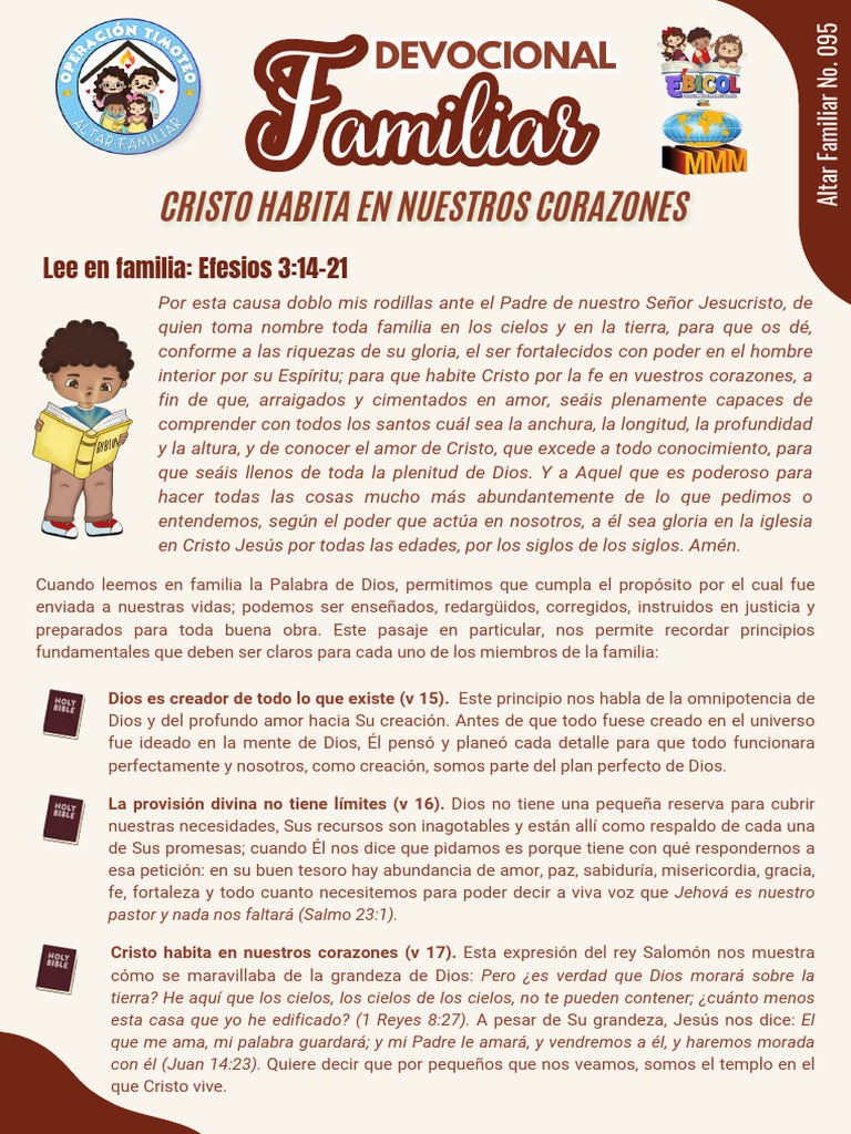 Cristo en Nuestros Corazones: Devocional Familiar | PDF | Cristo ...