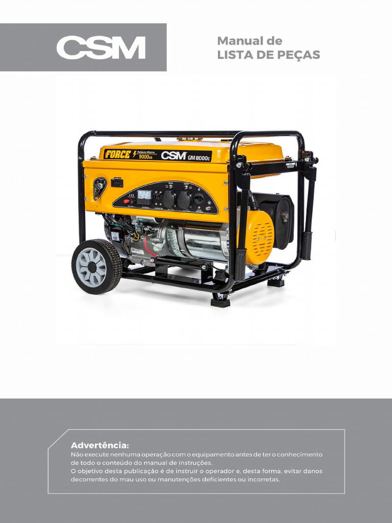 R07 - Manual de Peças - Gerador GM GT 8000E (1) | PDF | Parafuso | Bens ...