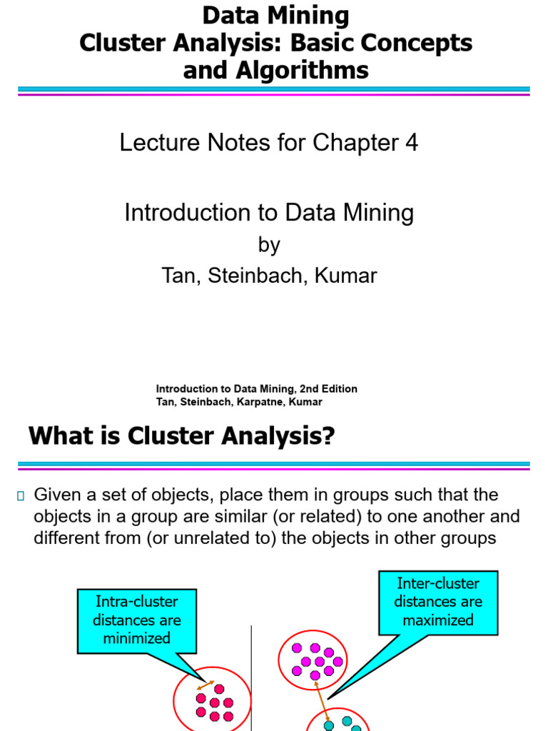 Chapter#4.1 Basic Cluster Analysis | PDF | Cluster Analysis | Data Mining