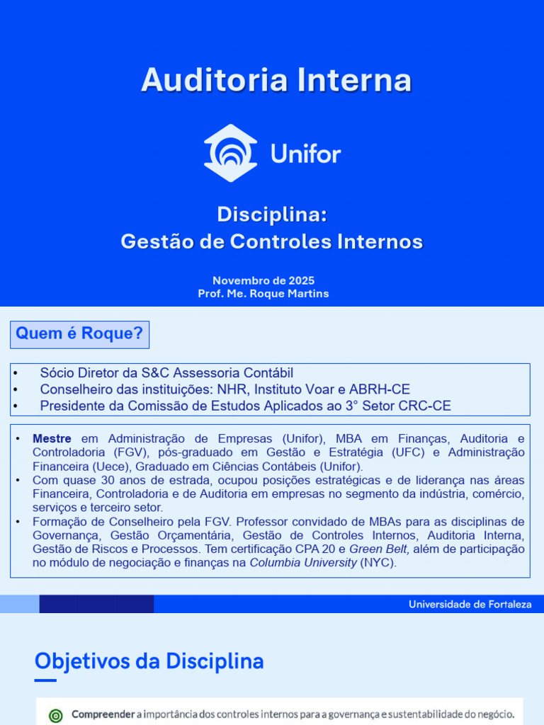 Auditoria Interna e Gestão de Controles | PDF | Contabilidade | Governança