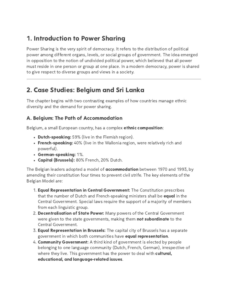 Power Sharing | PDF | Belgium | Sri Lanka