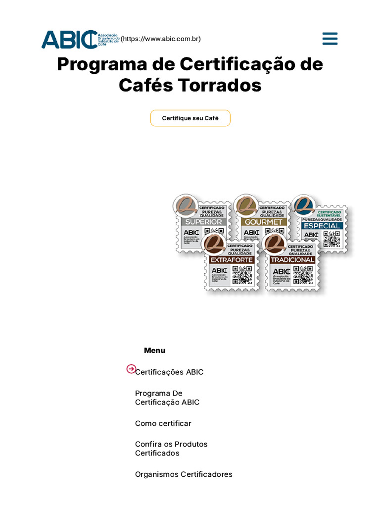 Certificação ABIC para Cafés Torrados | PDF | Certificação | Café