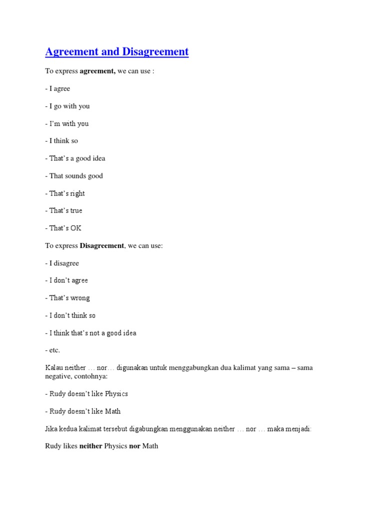 Agreement and | PDF | Languages | Language Arts & Discipline