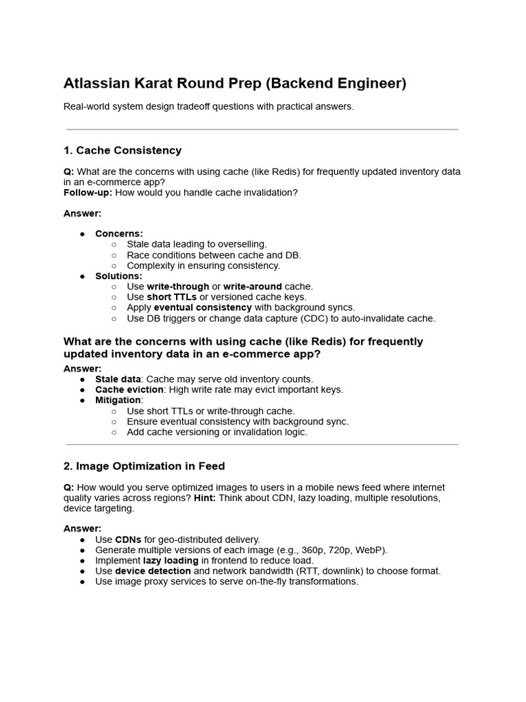 Backend Engineer System Design Prep | PDF | Load Balancing (Computing ...