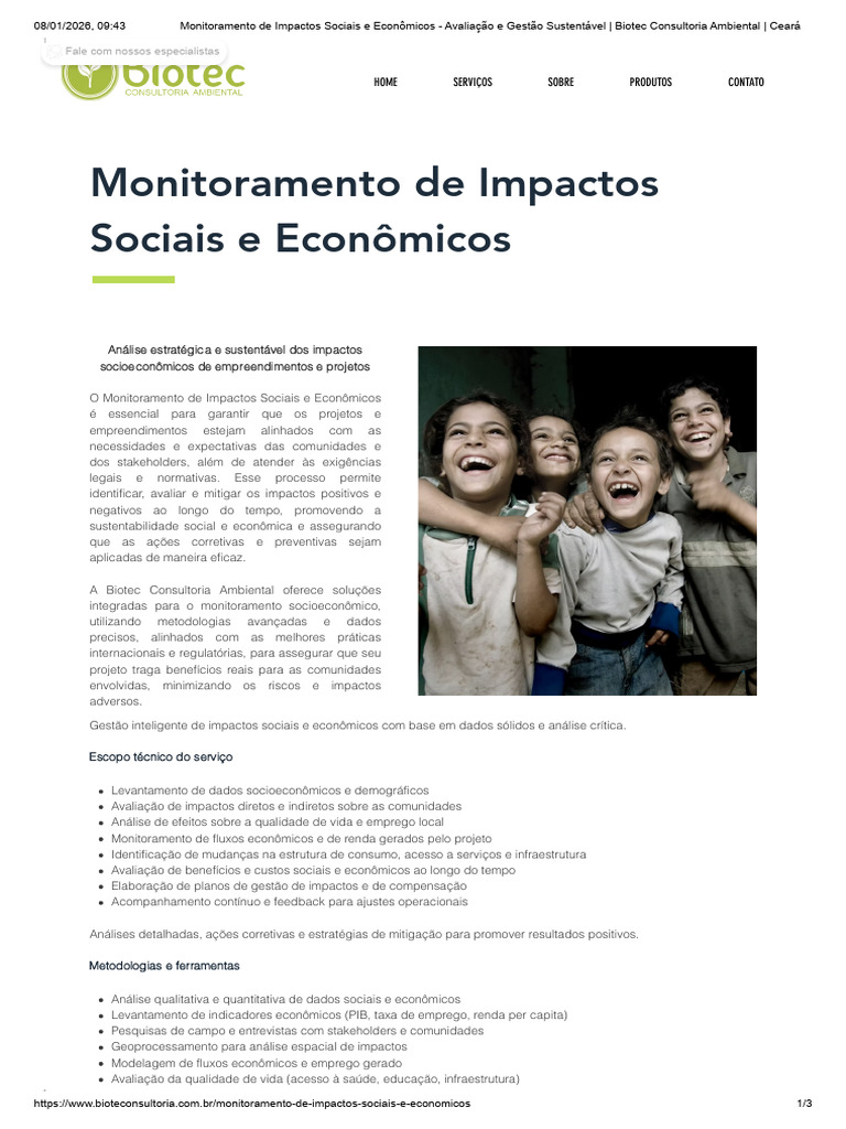 Monitoramento de Impactos Sociais e Econômicos - Avaliação e Gestão ...