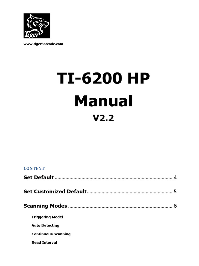 TI-6200 HP Manual V2.2 Guide | PDF | Universal Product Code | Barcode