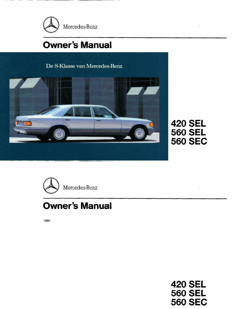 w126 Owners Manual | PDF