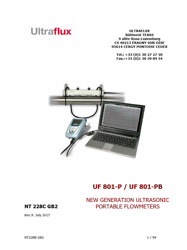 Ultrasonic Portable Flowmeter Guide | PDF | Flow Measurement ...