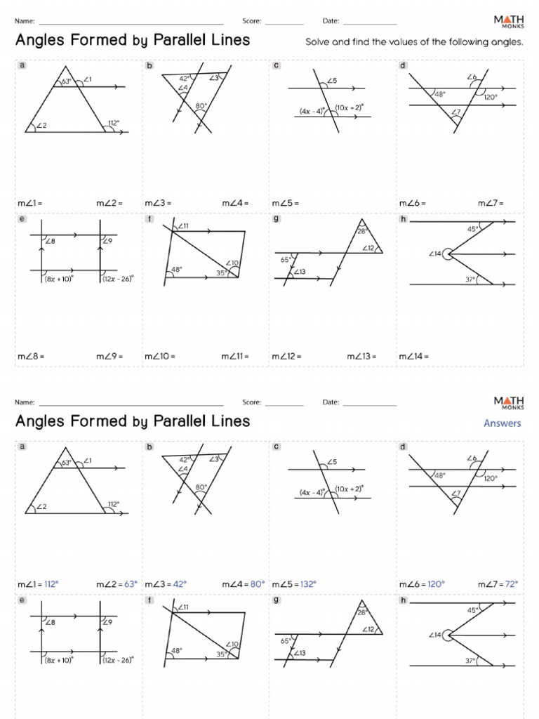 Angles by Parallel Lines-1 | PDF
