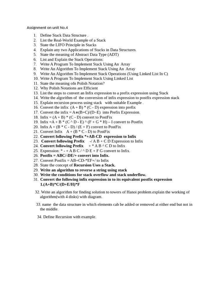 Assignment on Unit No 4,5,6 Data Structure | PDF | Queue (Abstract Data ...