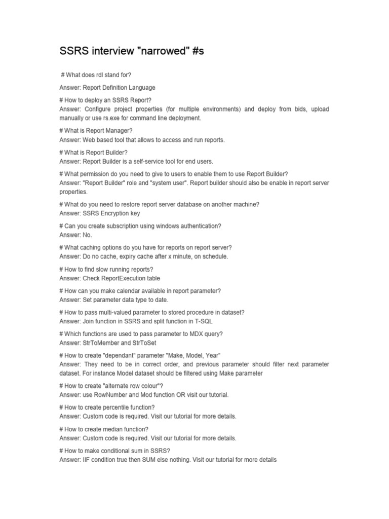 SSSSRRSS Report Management Guide | PDF | Parameter (Computer ...