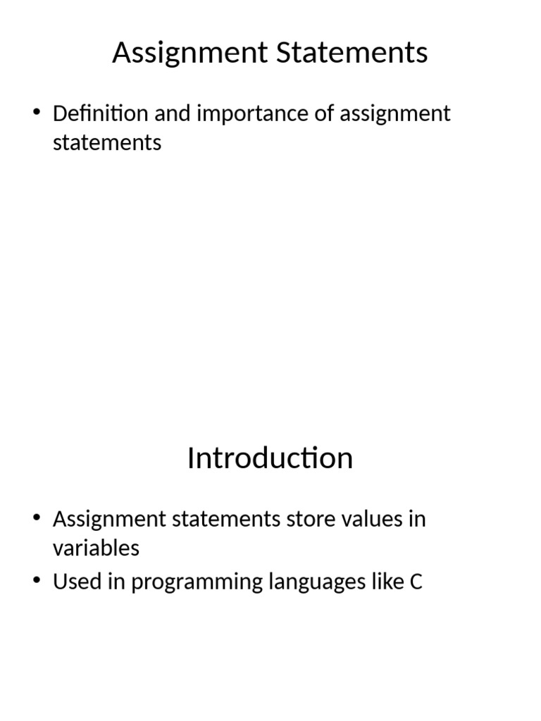 Understanding Assignment Statements in Programming | PDF