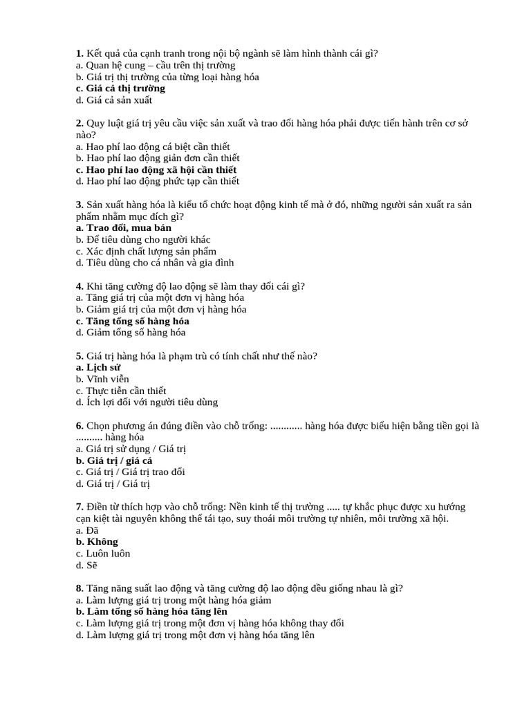 Ôn Thi Năm Trư C KTCT Part 1 | PDF