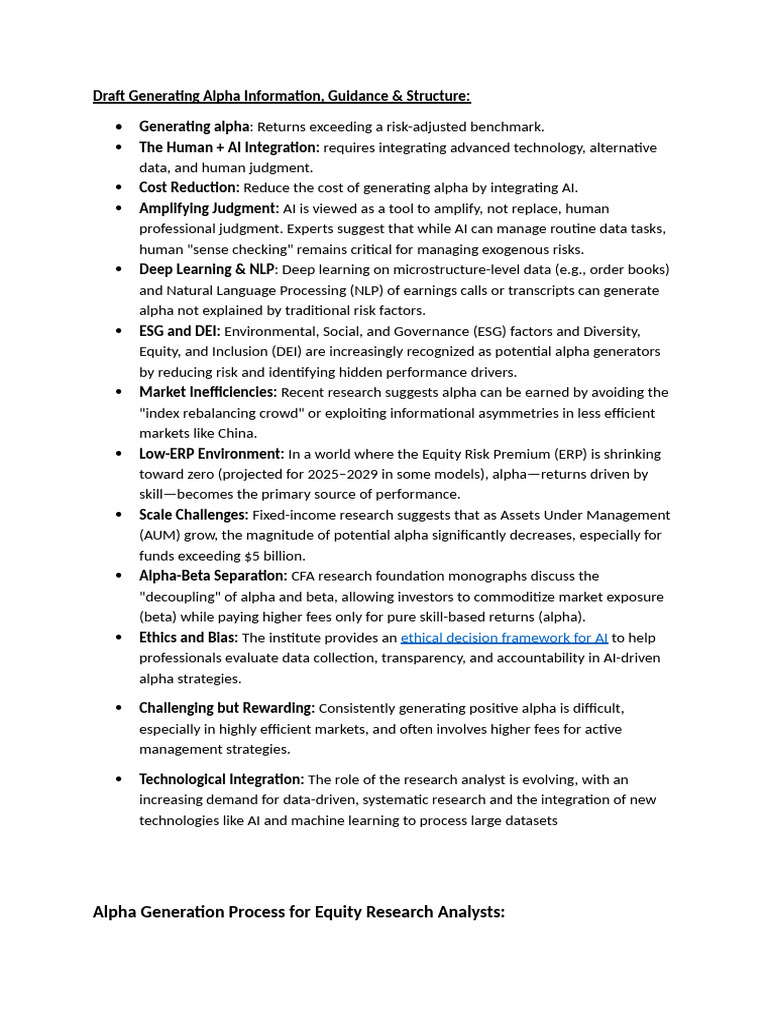 Draft Alpha Generation Structure | PDF | Artificial Intelligence ...