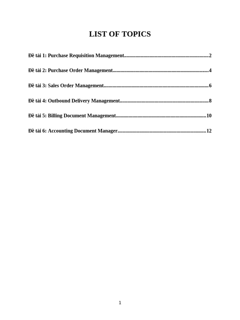 Present 2025 List of Topics | PDF