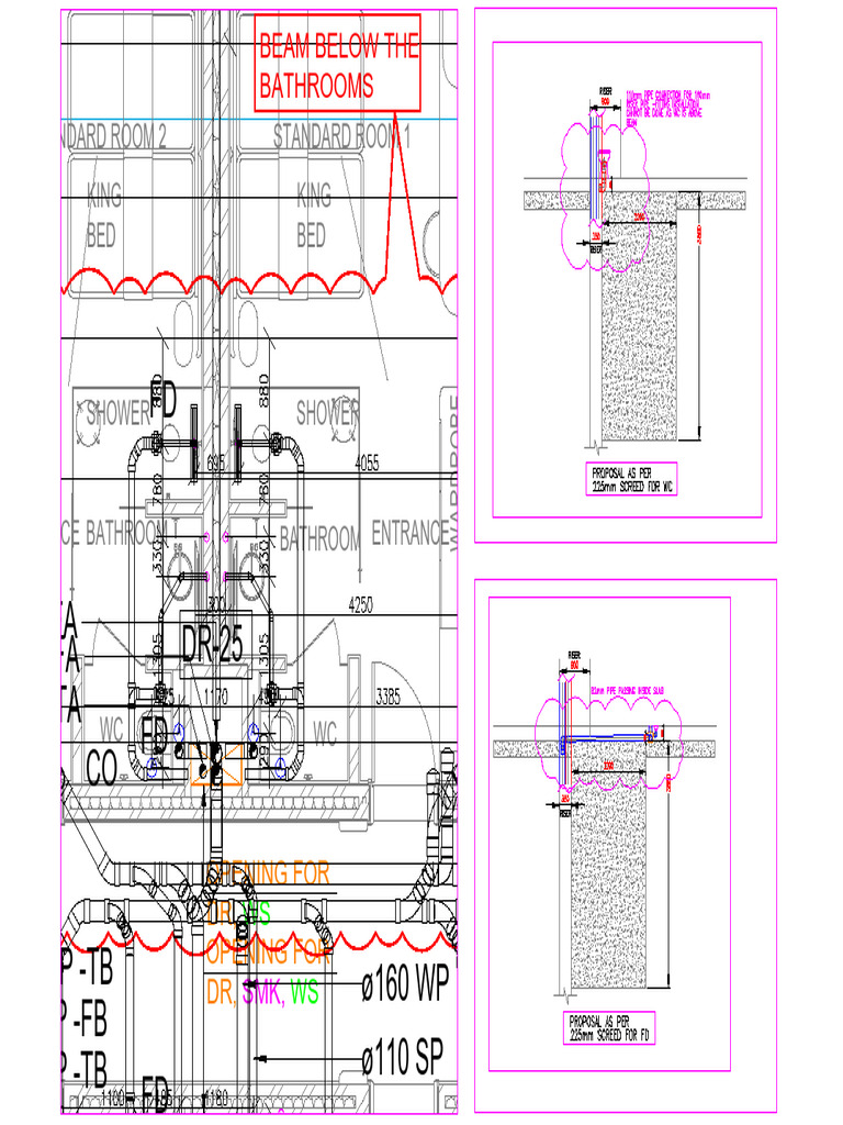 Section for 5th Floor Wc and Fd With 225mm Screed | PDF