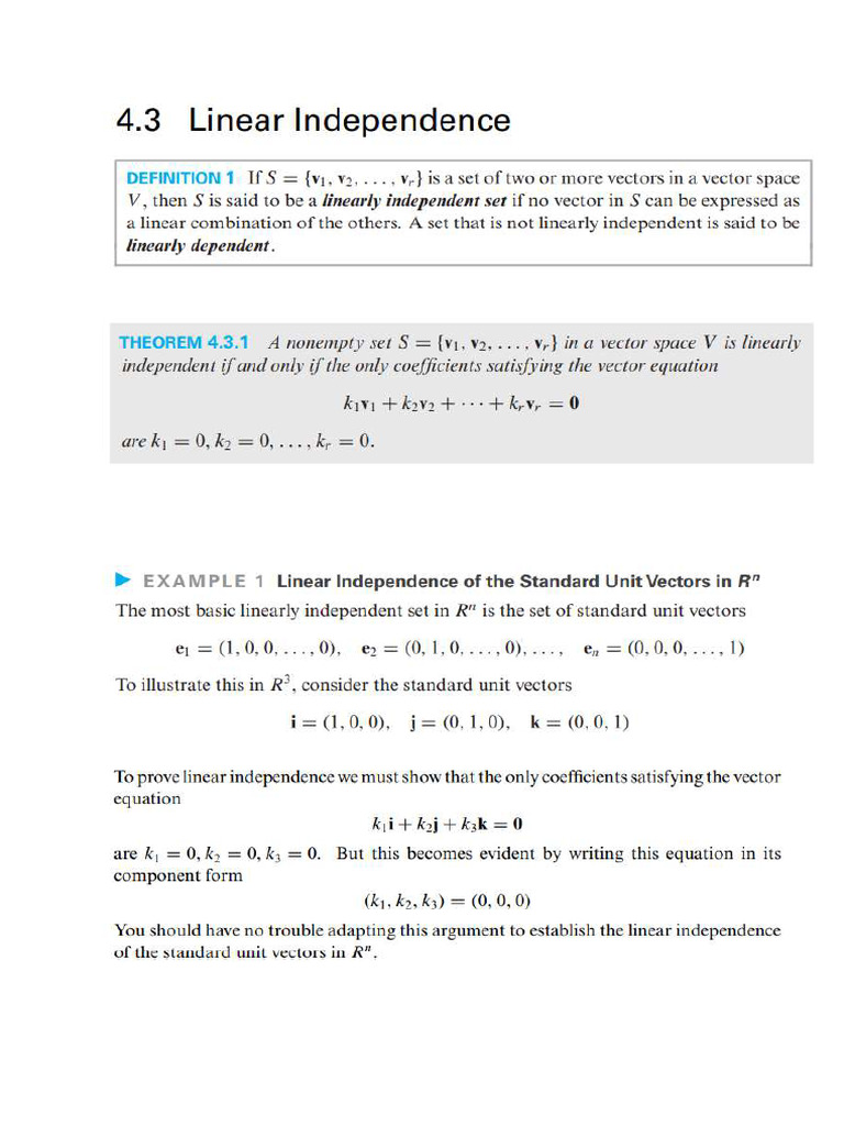 Linear Dependence of Vectors Explained | PDF