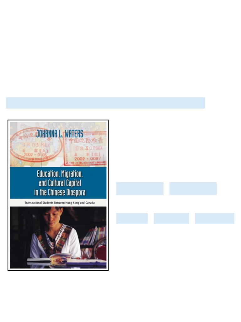 Education Migration and Cultural Capital in the Chinese DiaspStudents ...