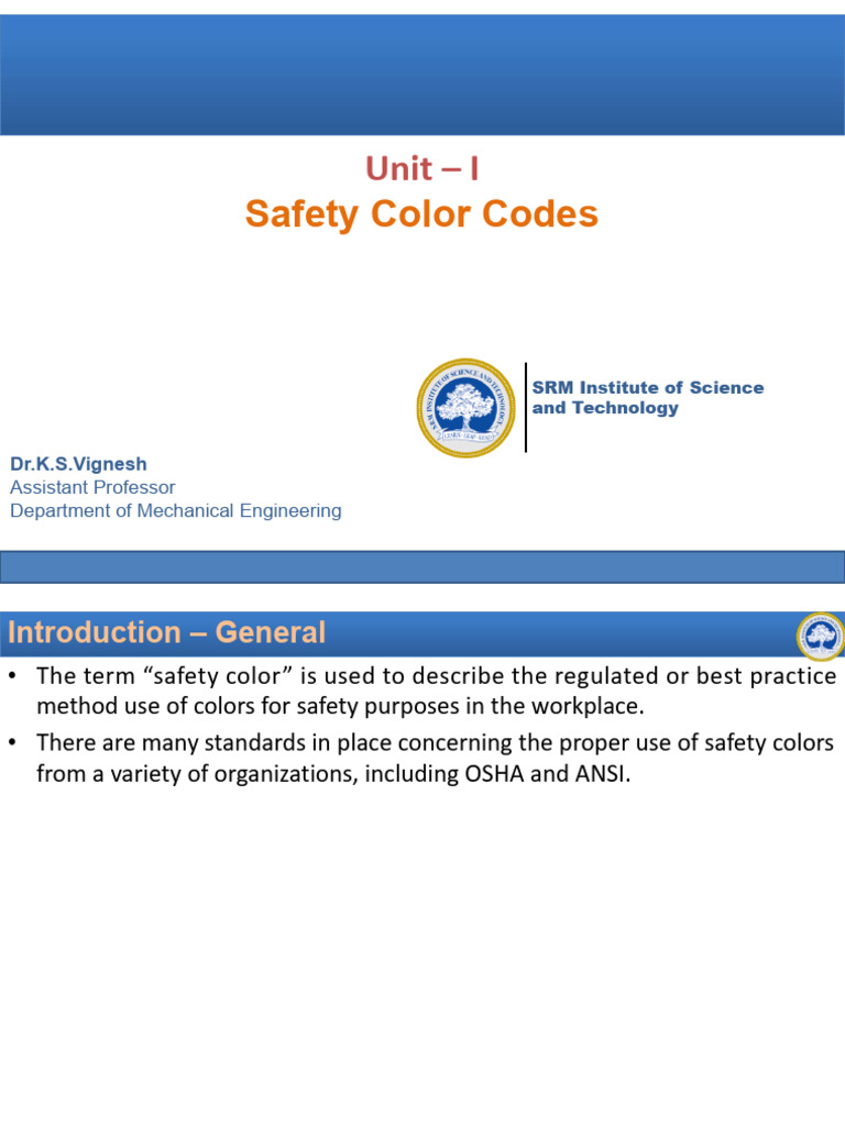 Safety Color Codes for Workplace Hazards | PDF | Safety | Occupational ...