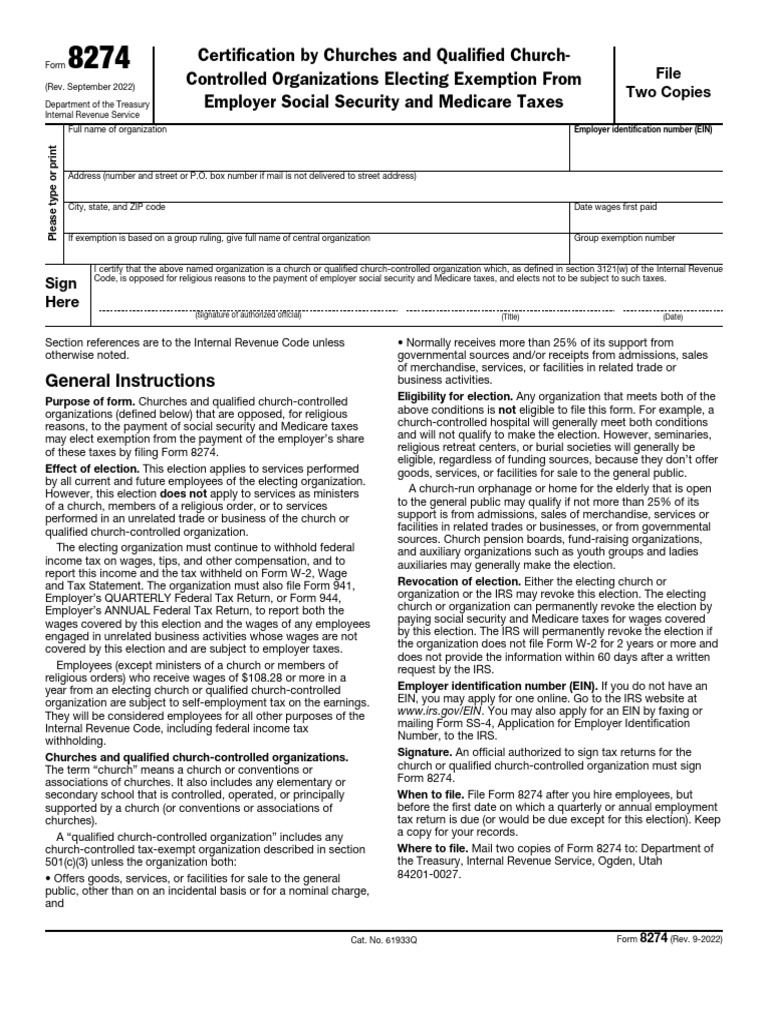f8274 | PDF | Taxes | Government Finances