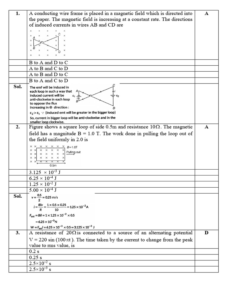 Focus (Part Test-5 Paper With Solution) | PDF | Inductor | Alternating ...