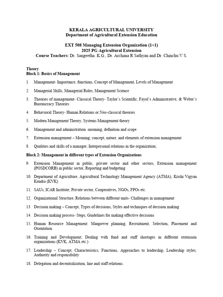 Managing Agricultural Extension Organizations | PDF | Leadership | Business