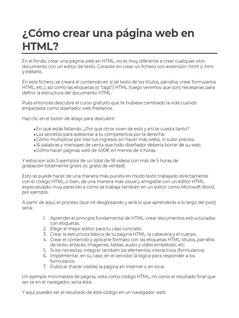 Guía para crear páginas web en HTML | PDF | HTML | Hipervínculo