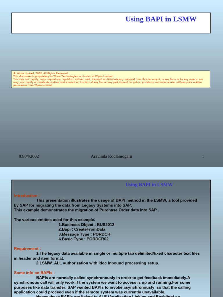 BAPI Usage in LSMW for SAP Migration | PDF | Software | Software ...