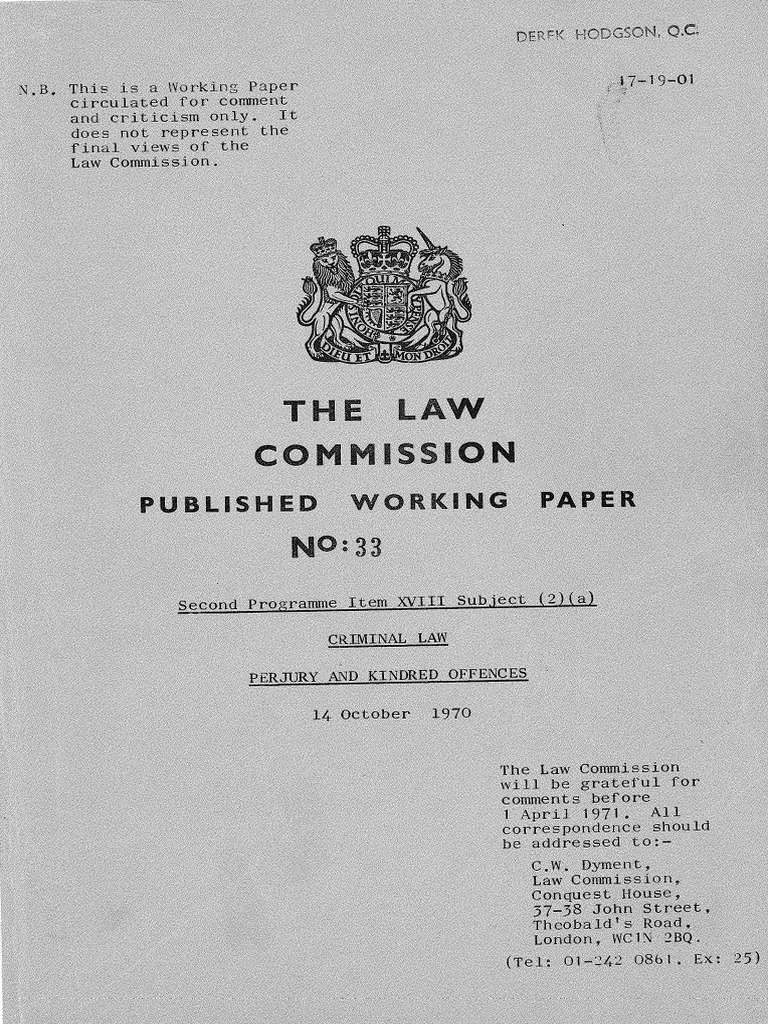 Perjury and Related Offences Review | PDF | Perjury | Common Law